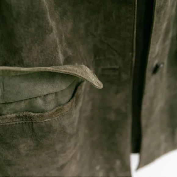 Vintage 90s Green Leather Jacket M/L - Picture 4 of 9